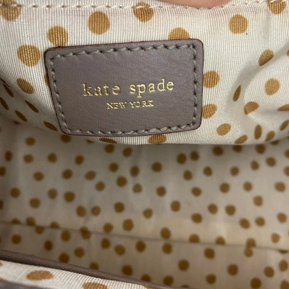 Kate Spade x Kent Stevie Alessandra Leather Satchel Bag Handbag Taupe Sleek‎ 90s